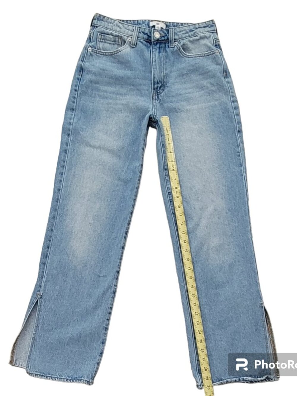 Wide Leg Jean High Waist Mom Jean Split Hem Sz 26 - Picture 6 of 10